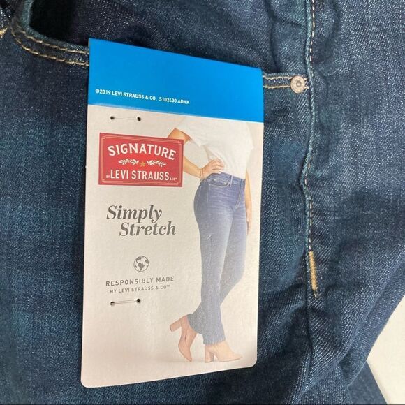 LEVI STRAUSS Signature Mid Rise Slim‎ Jeans Blue Size 16 M 33/30 New With Tags - Picture 6 of 11